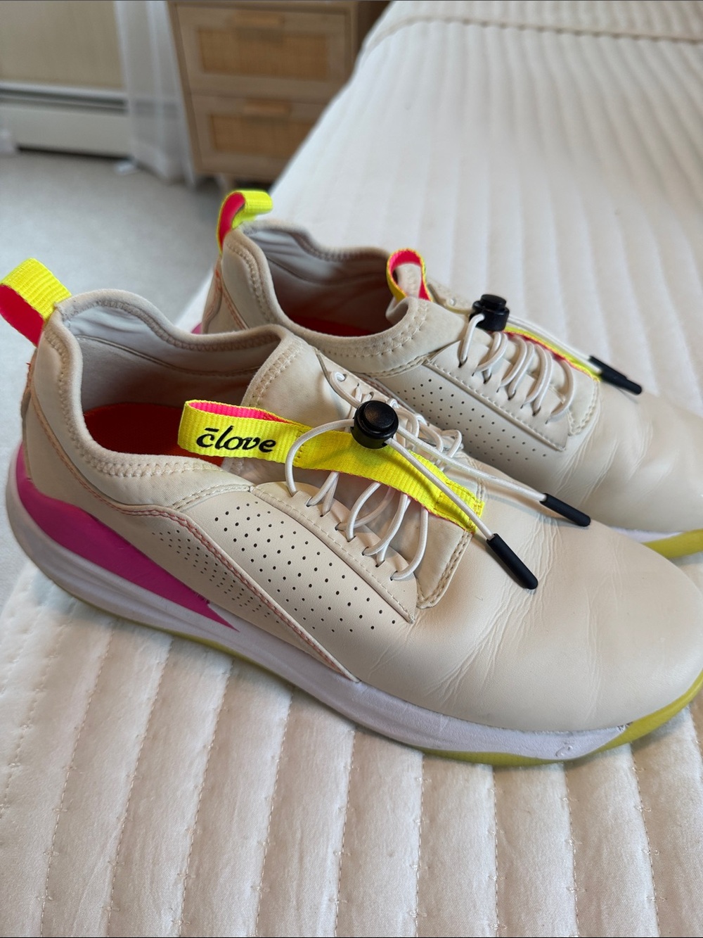 Clove Women's Classic Lemonade Sneaker with Neon Pink & Yellow Accents